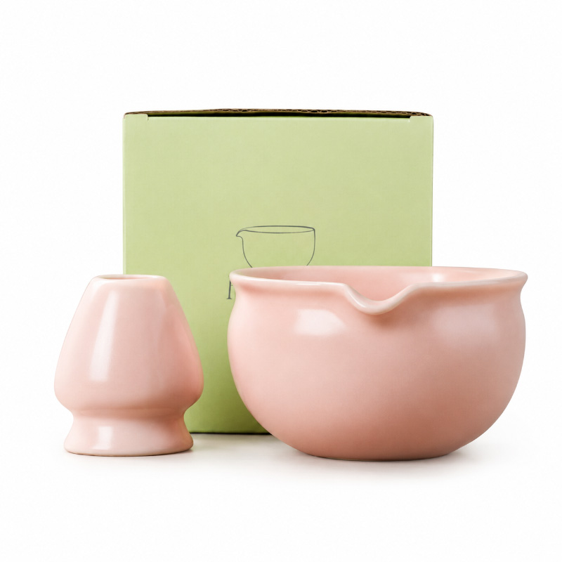Matcha Preparation Gift Set with Katakushi Bowl & Naoshi Whisk Holder photo
