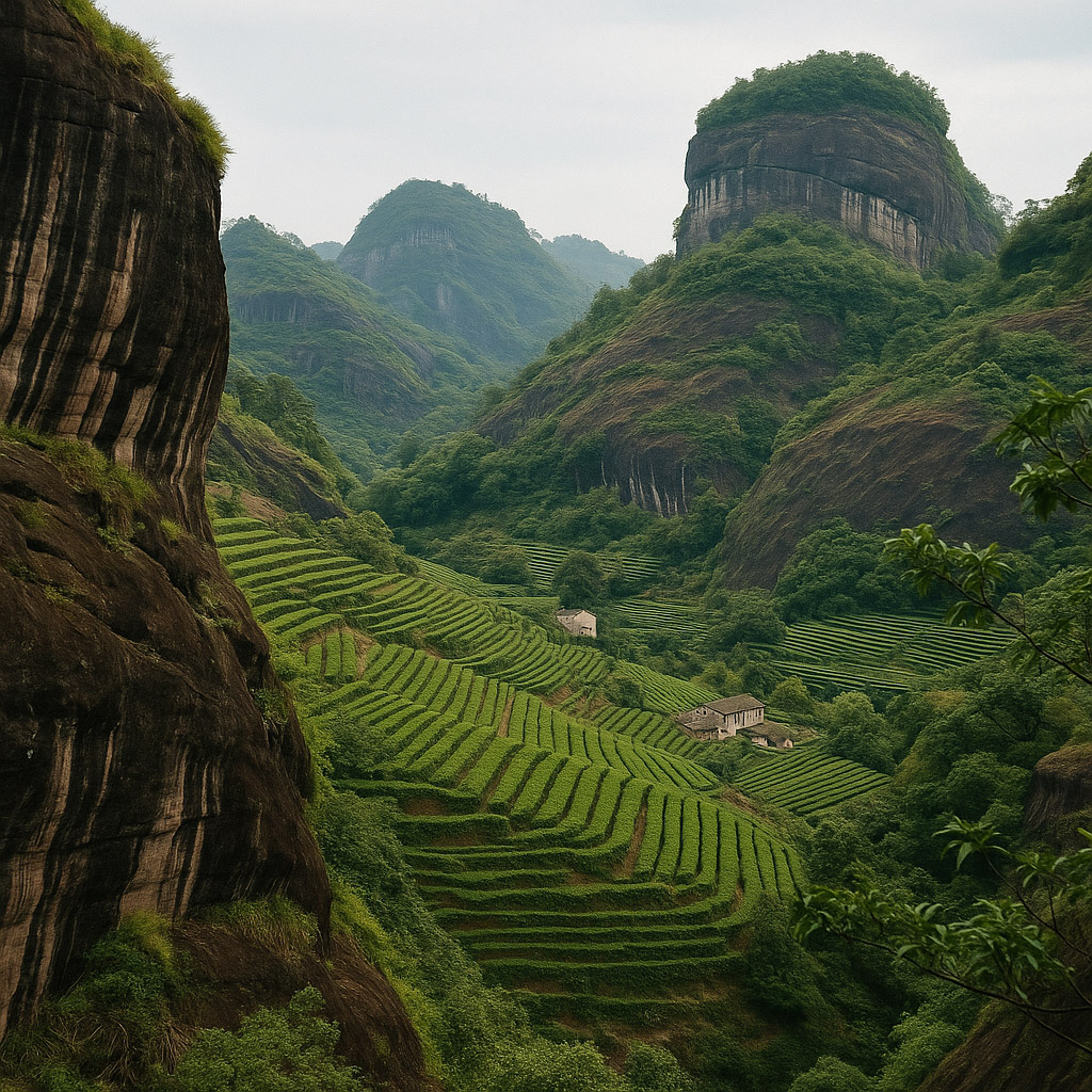 Tea plantations in Wuyi Mountains, China